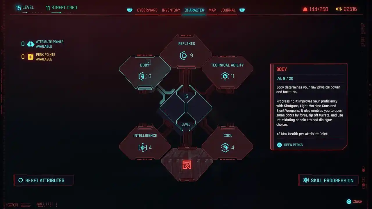 Лучшие перки тела, которые можно разблокировать первыми в Cyberpunk 2077
