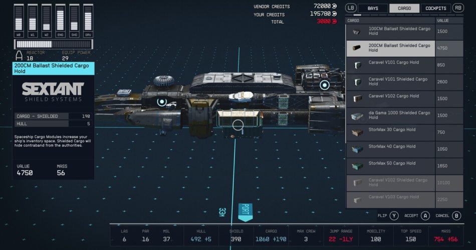 Экранированный грузовой отсек Starfield: где купить экранированные грузовые отсеки