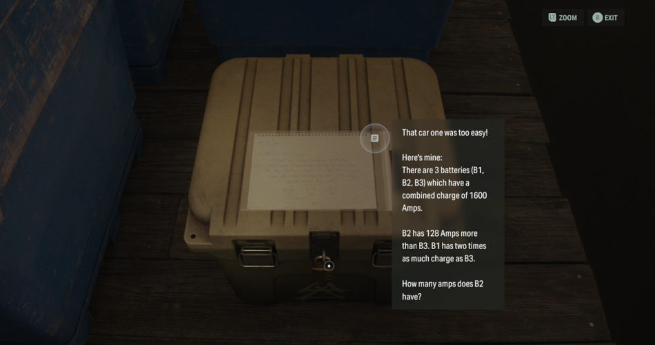 Alan Wake 2 Cult Stash Code Математическая задача: сколько ампер у B2?