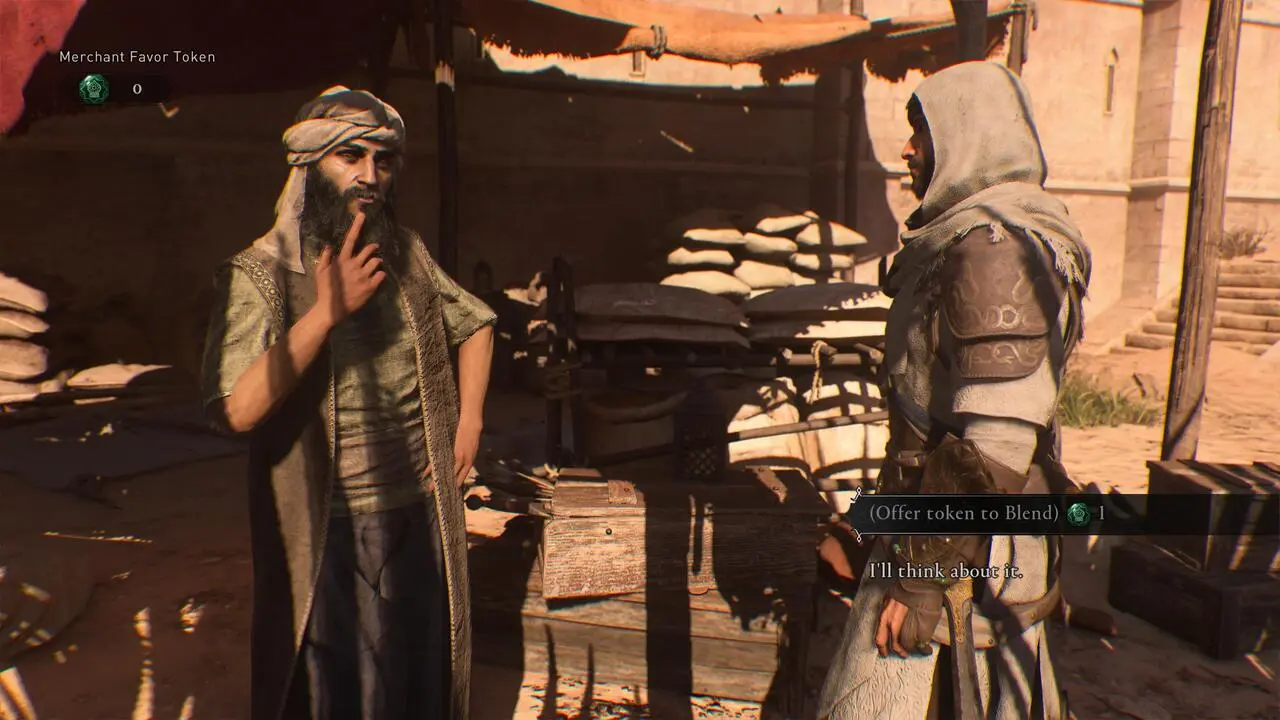 Как получить жетоны благосклонности торговца в Assassin's Creed Mirage Как получить жетоны благосклонности торговца в Assassin's Creed Mirage