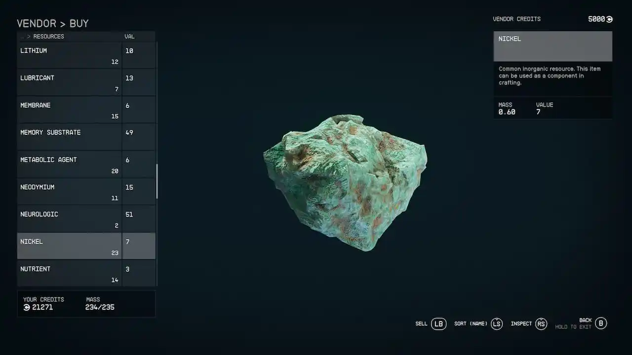 Местоположение Starfield Nickel: лучшие планеты и места продаж никеля