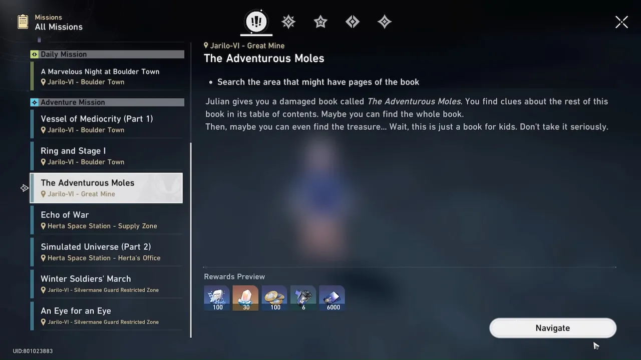 Руководство по приключенческим кротам Honkai Star Rail: расположение всех страниц