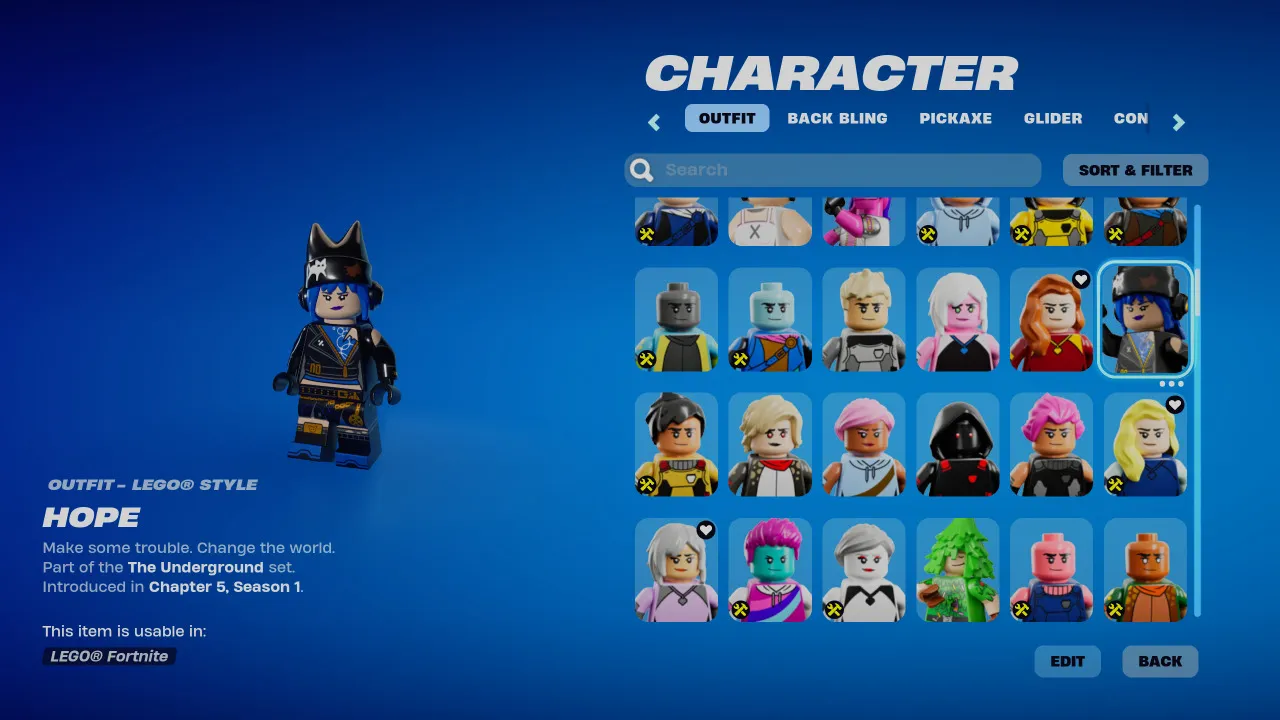 Как просмотреть стили скинов LEGO в Fortnite