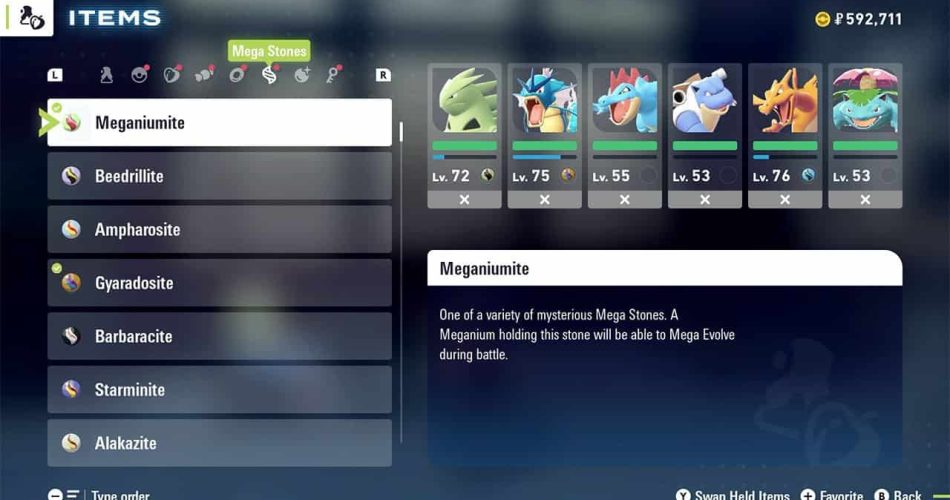 Pokemon Legends ZA Как получить мега камни