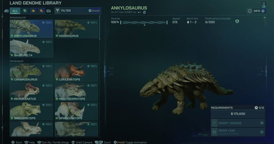 Каковы типы семейств динозавров в Jurassic World Evolution 3?