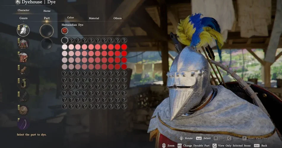 Как покрасить доспехи и одежду в Crimson Desert