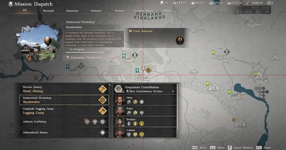 Как отправлять товарищей на задания в Багровую пустыню